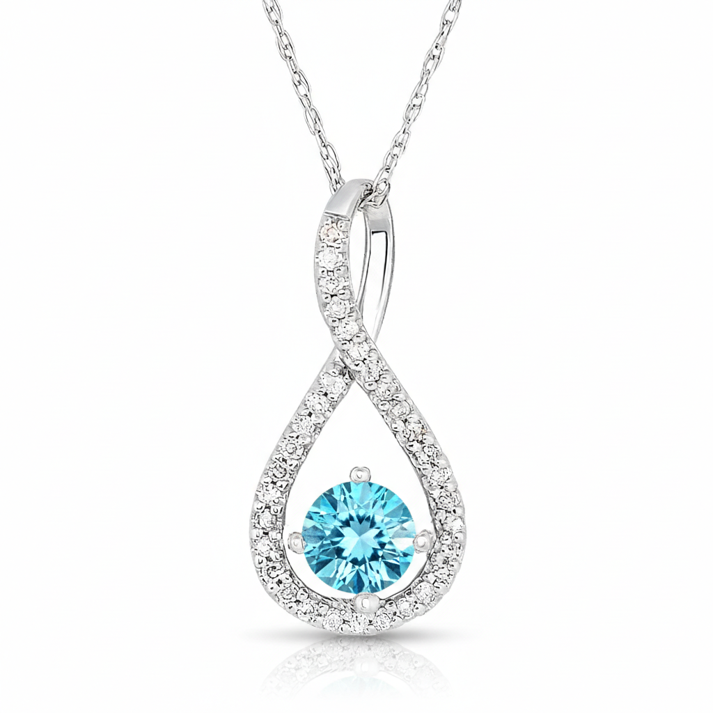 Skydrop Blue Topaz Twist Pendant