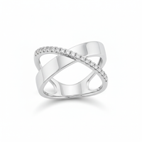 Shy Creation® Intersect Diamond Crossover Ring