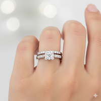 Love Story® Radiant Illusion Princess Cut Diamond Bridal Set