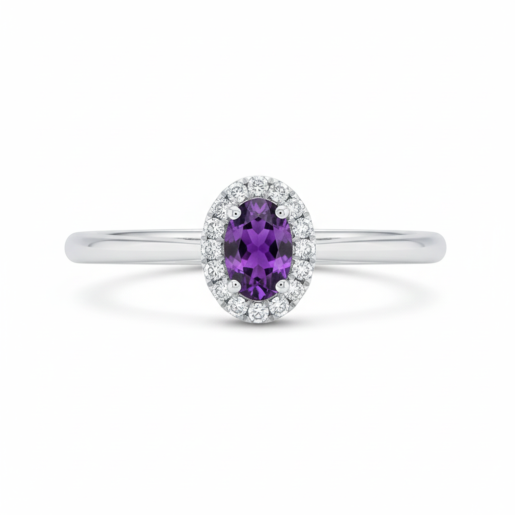 Evening Bloom Amethyst Ring