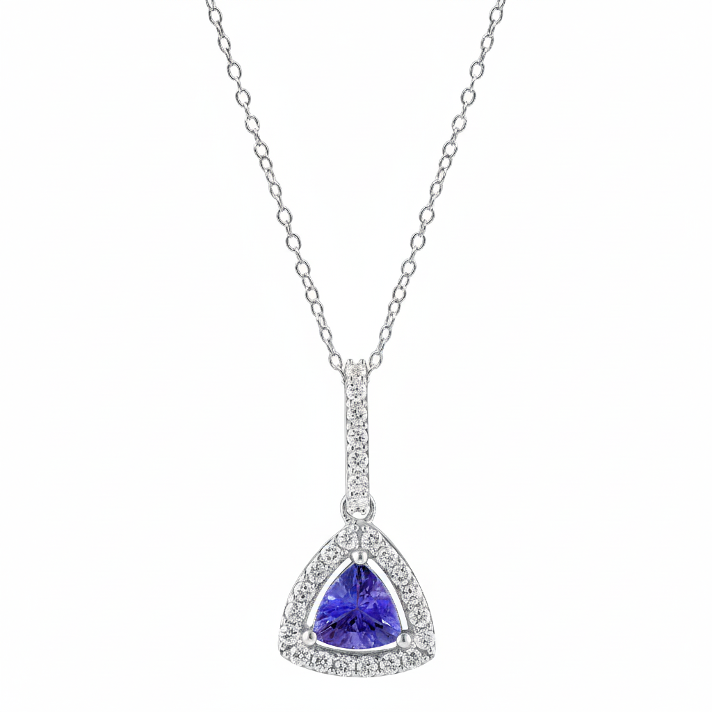 Frostlight Tanzanite Halo Pendant