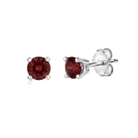 Crimson Ember Garnet 10K Stud Earrings