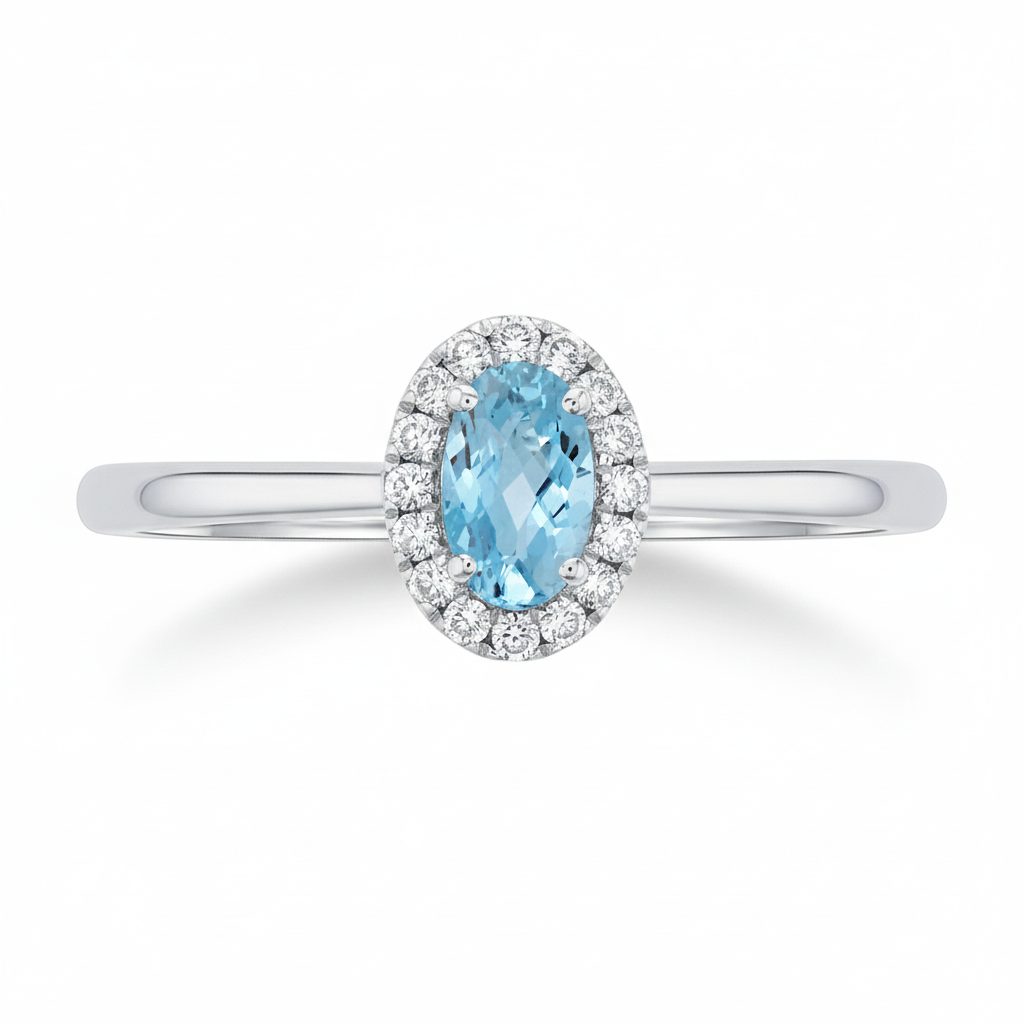 Wavecrest Aquamarine Ring