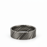 Heavy Stone® Flat Damascus Steel Men’s Band