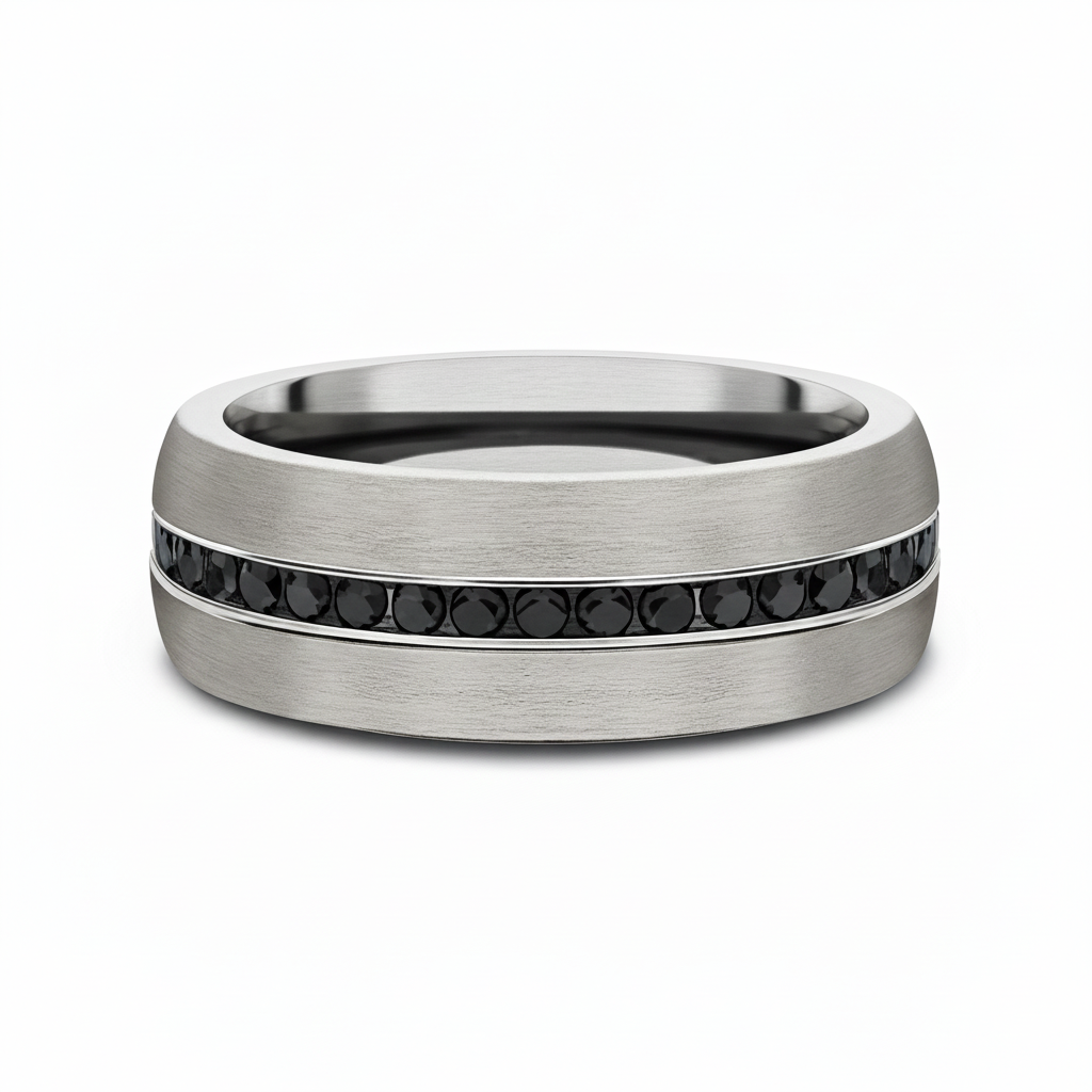 Benchmark® Black Diamond Grey Tantalum Men's Band