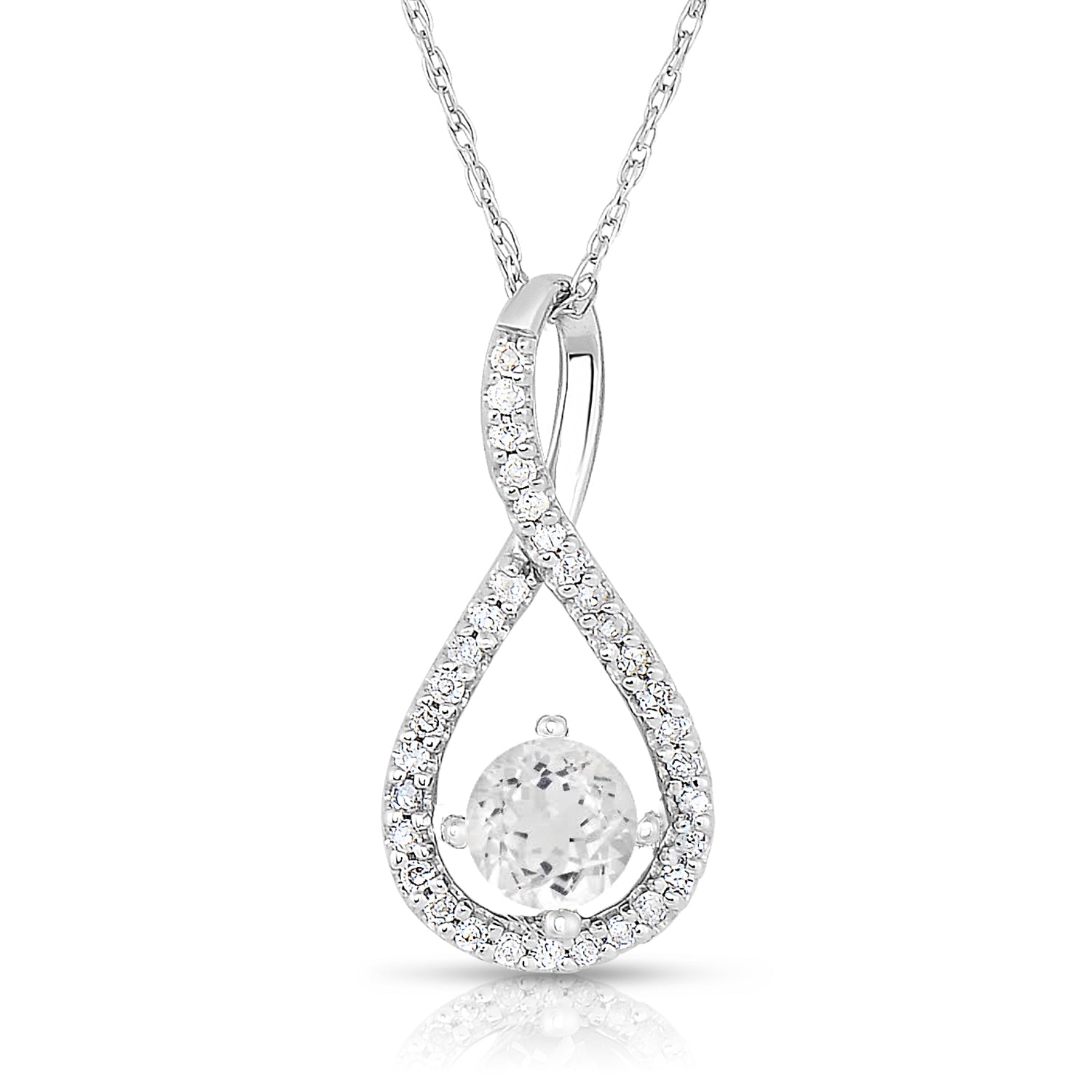 Veildrop White Topaz Twist Pendant