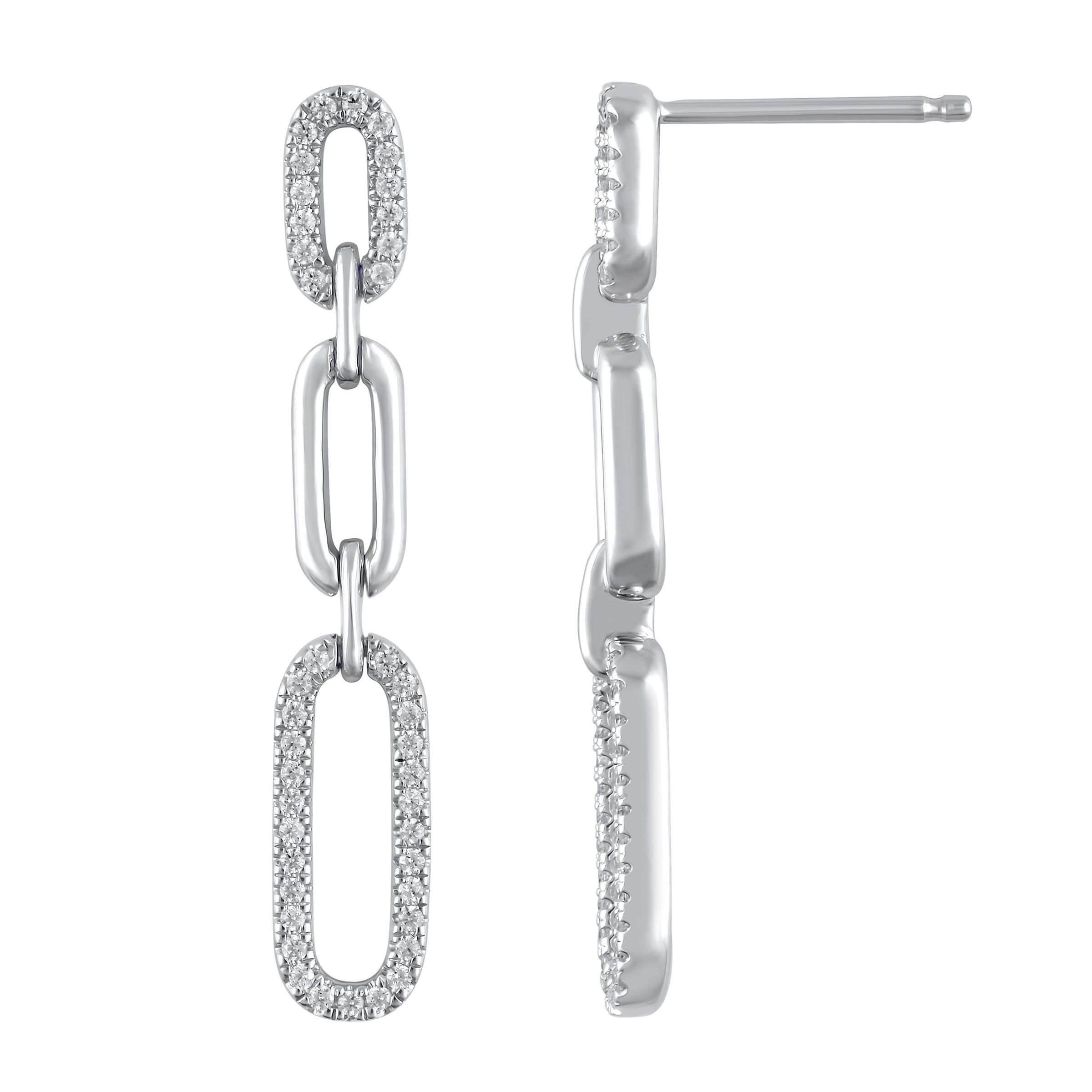 Paperclip Diamond Earrings