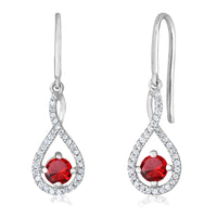 Emberdrop Garnet Twist Earrings