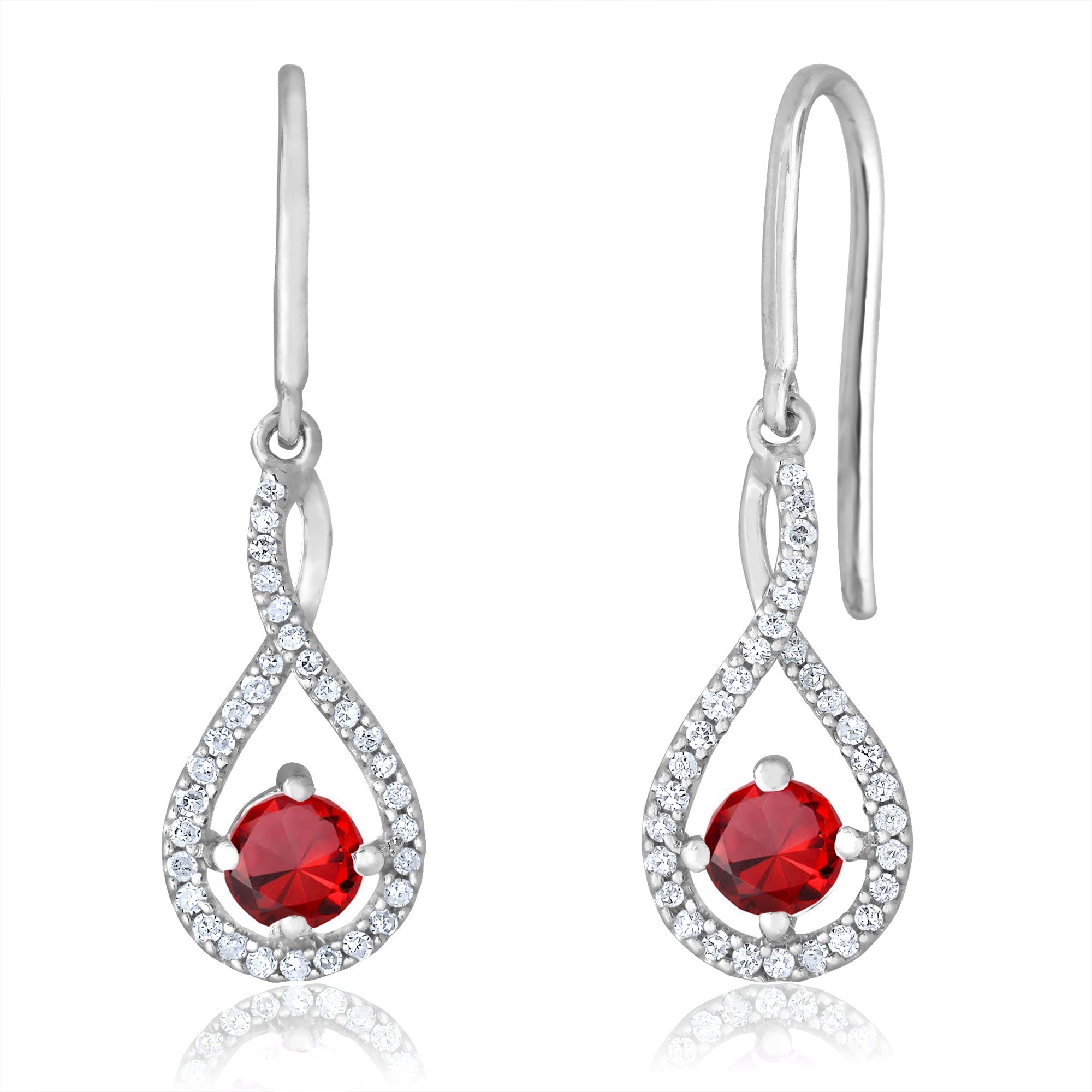 Emberdrop Garnet Twist Earrings