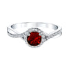 January Berry Garnet Halo Ring