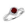 January Berry Garnet Halo Ring