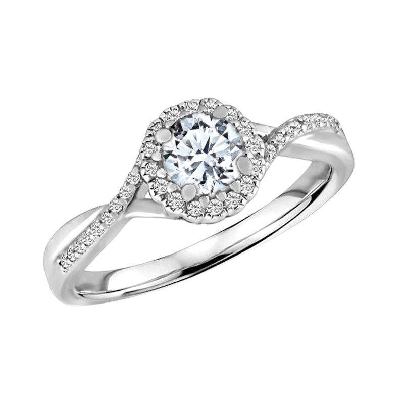 April Aura White Topaz Halo Ring