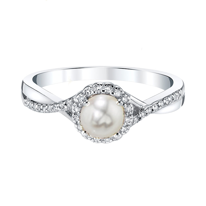 June Whisper Pearl Halo Ring