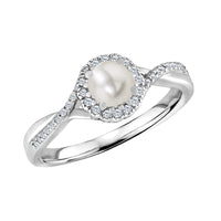 June Whisper Pearl Halo Ring
