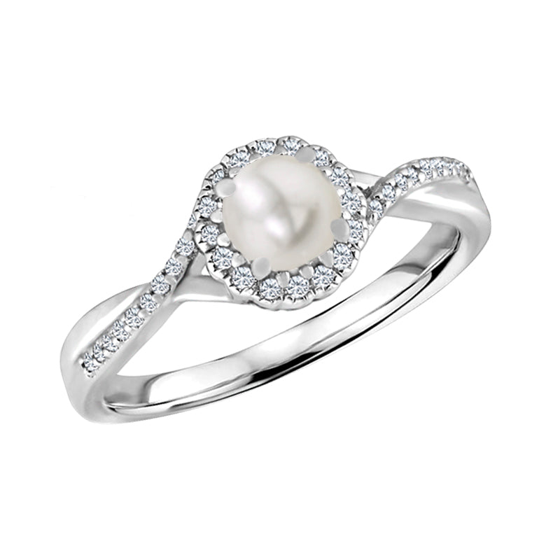 June Blush Pearl Halo Ring