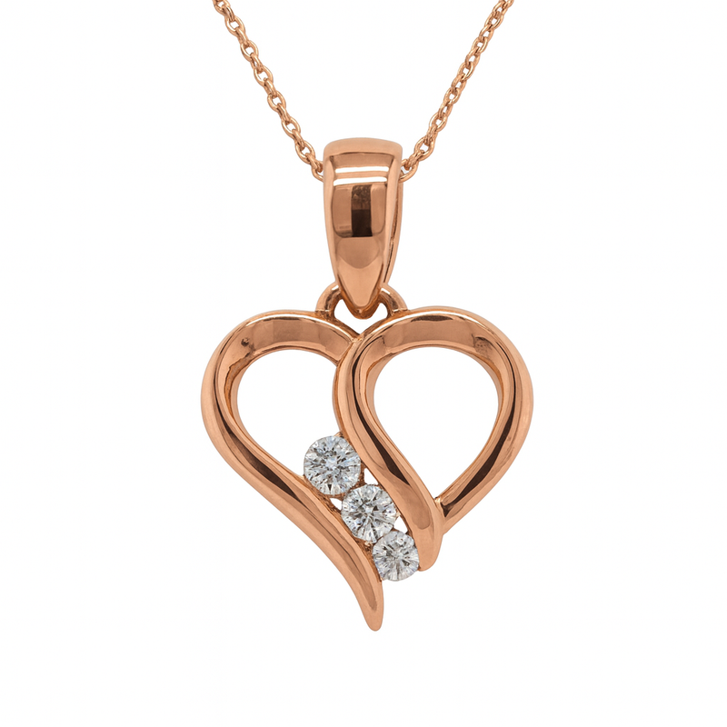 Triple Radiance Heart Pendant