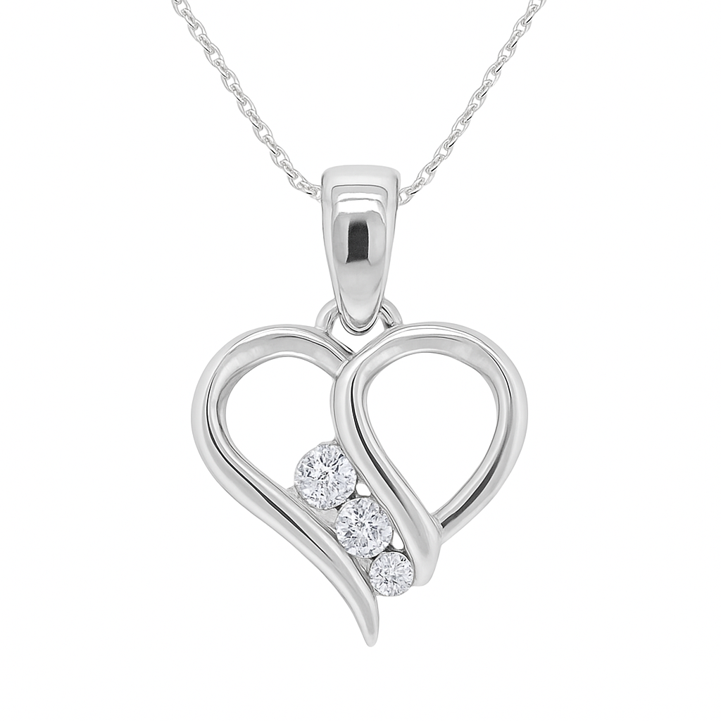 Triple Radiance Heart Pendant