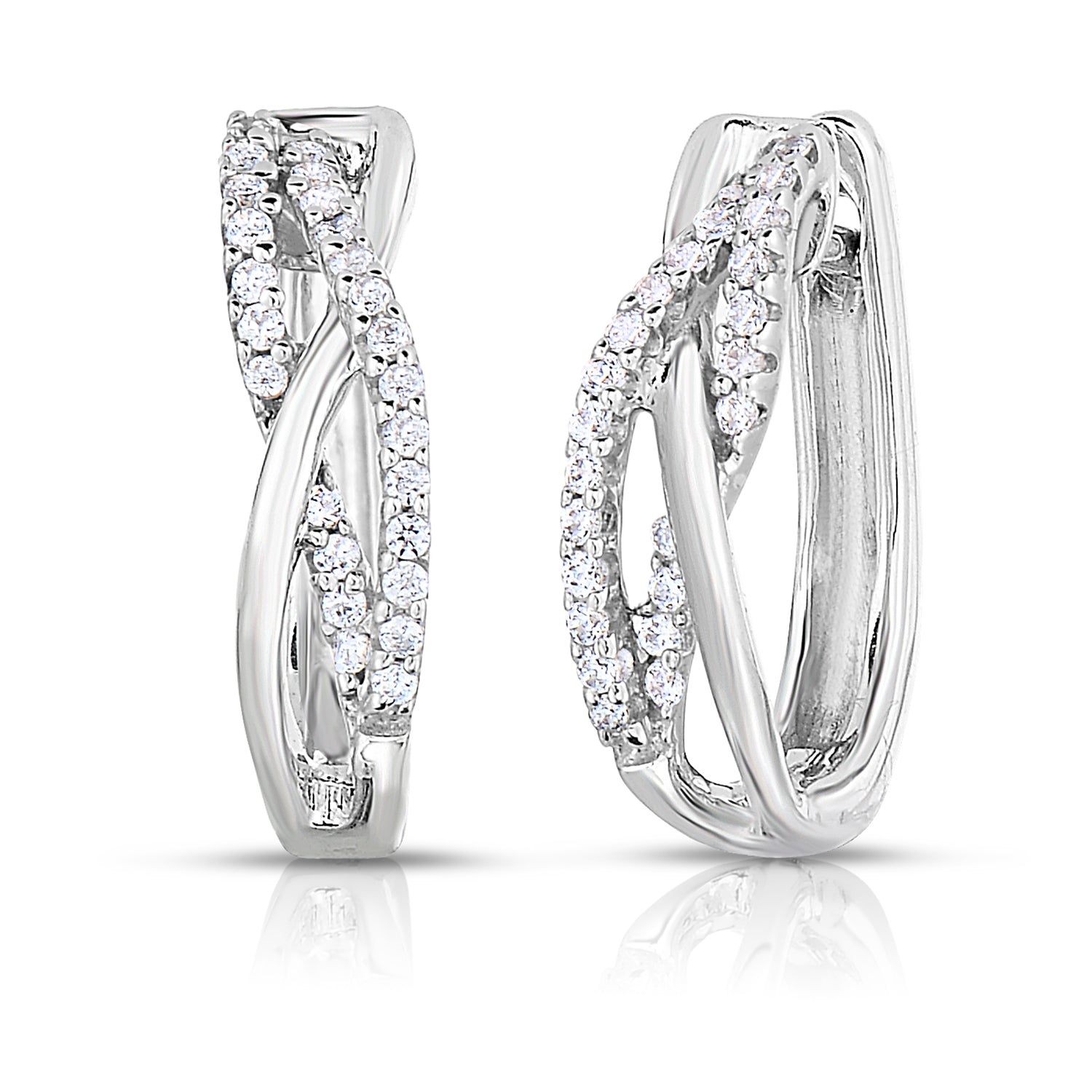Interlace Diamond Huggies