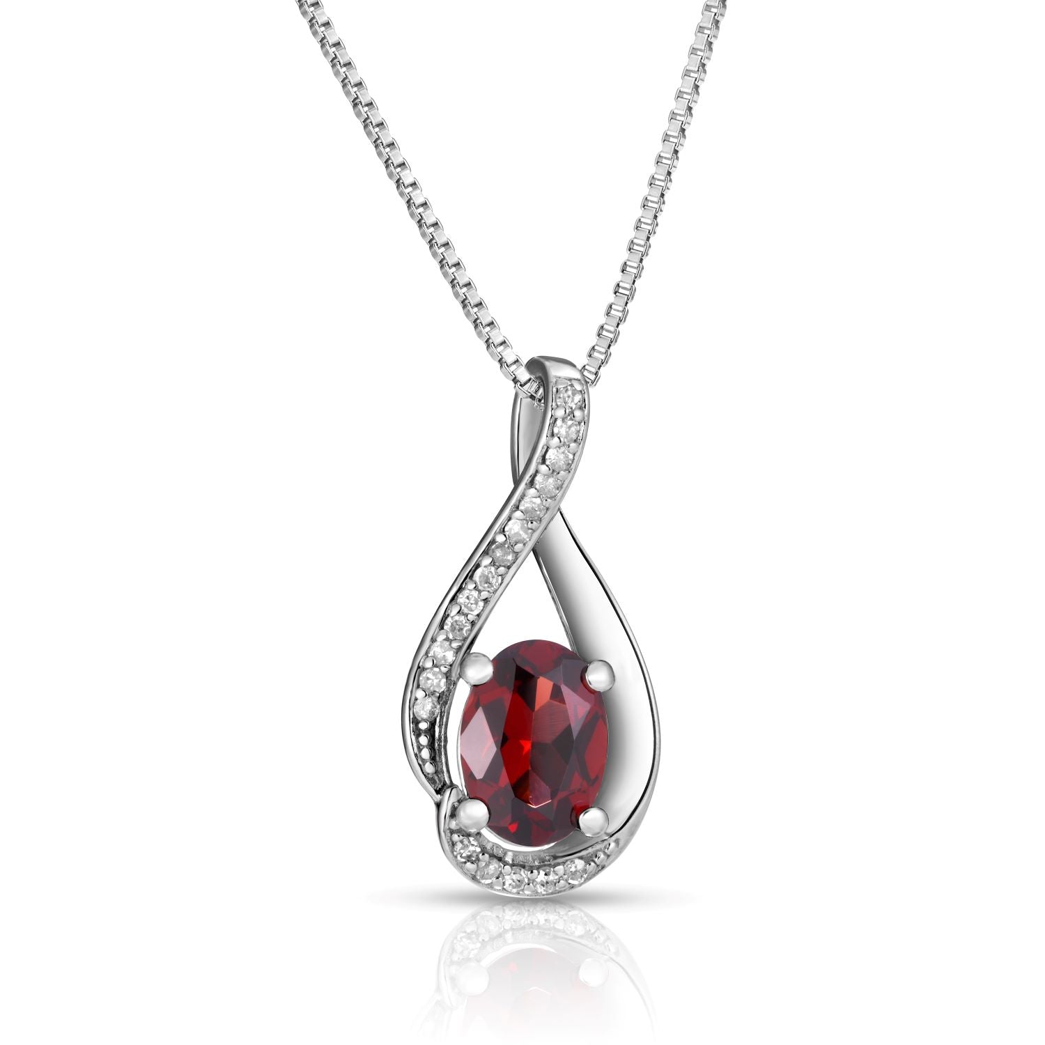 Teardrop Sweep Garnet Pendant