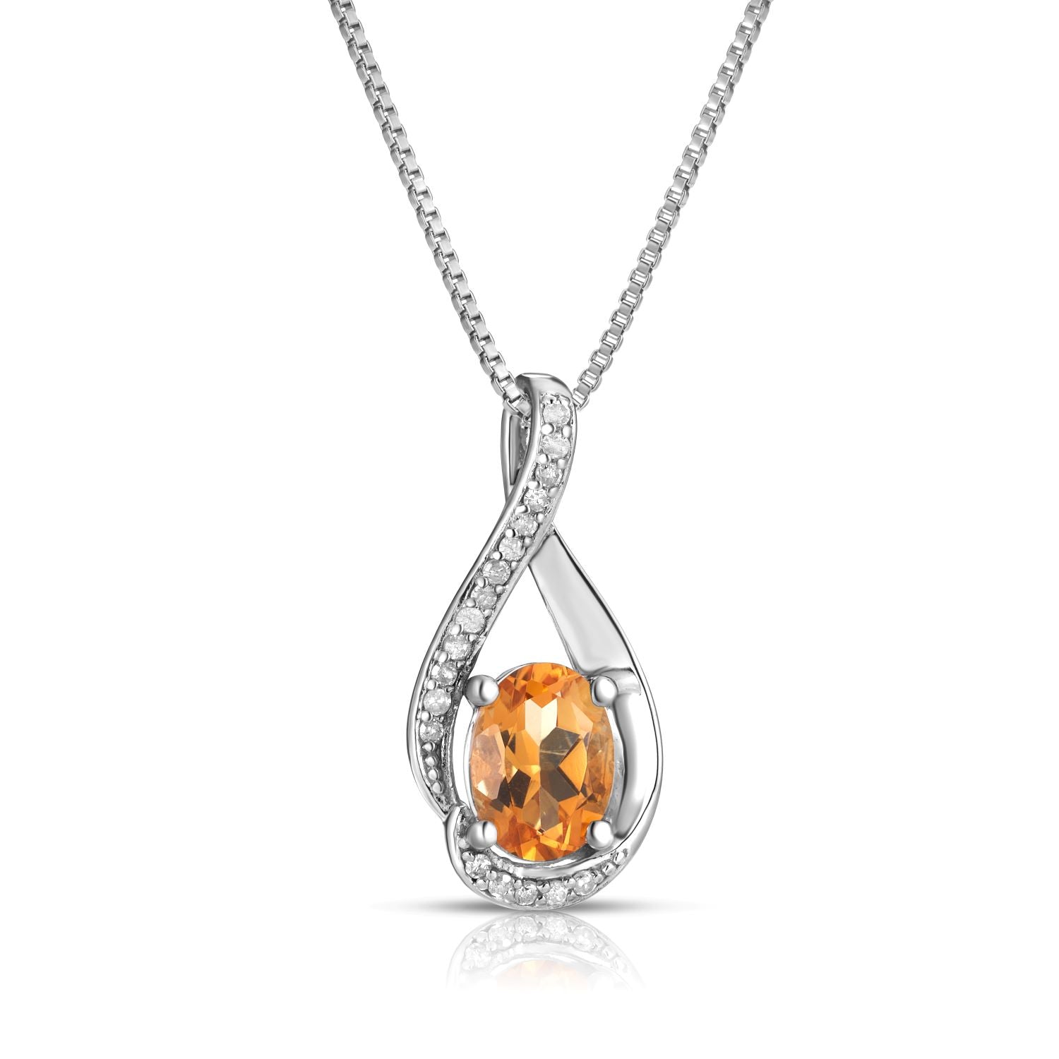 Teardrop Sweep Citrine Pendant