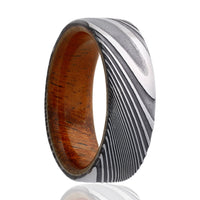 Heavy Stone® Koa Wood Damascus Steel Men's Band