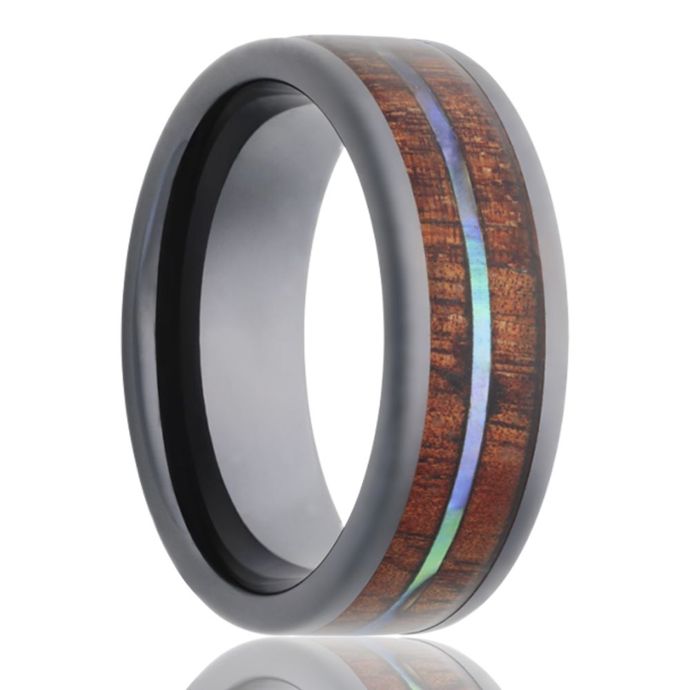 Heavy Stone® Wood & Abalone Men's Band