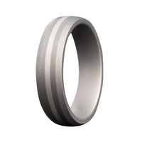 Heavy Stone® Platinum Pinstripe Tungsten Men's Band