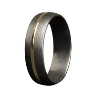 Heavy Stone® Yellow Gold Pinstripe Zirconium Men's Band