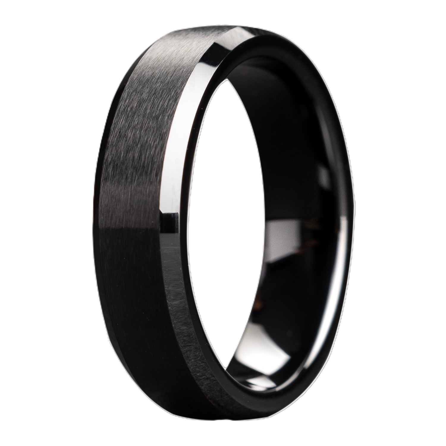 Heavy Stone® Black Ceramic Satin Finish Men's Band
