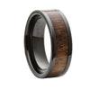 Heavy Stone® Black Ceramic Koa Wood Men's Band