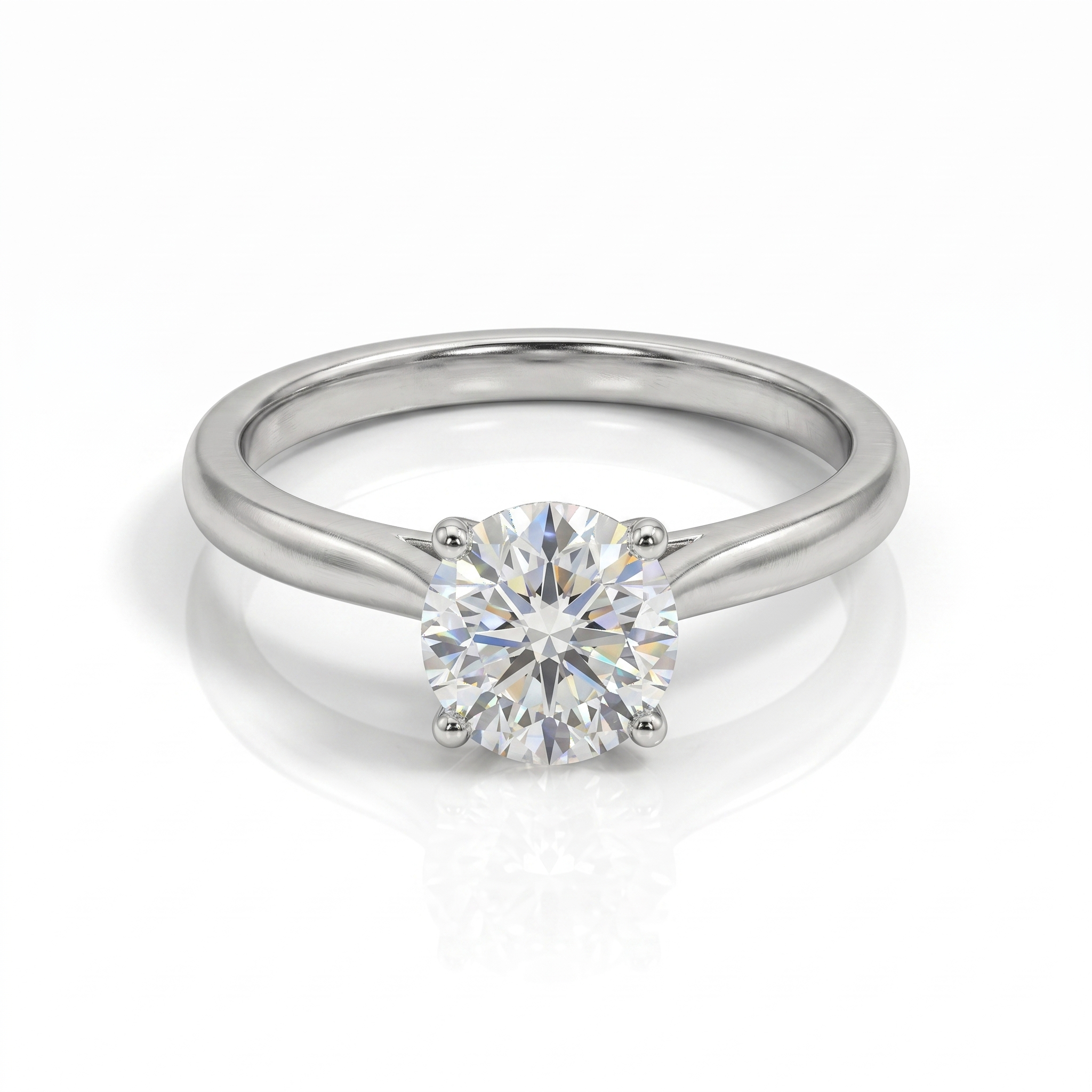 H Select Round Diamond Platinum Solitaire