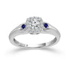 Love Story® Sapphire Embrace Round Diamond Engagement Ring