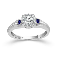 Love Story® Sapphire Embrace Round Diamond Engagement Ring