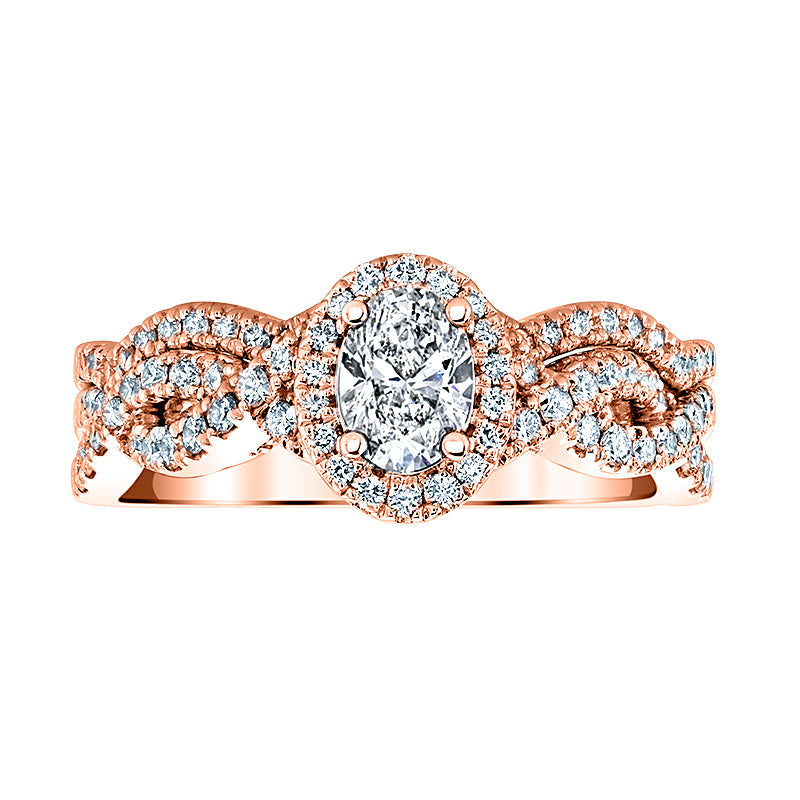 Love Story® Rosé Twist Oval Diamond Engagement Ring