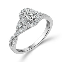 Two Hearts® Ever Twined Oval Diamond Engagement Ring