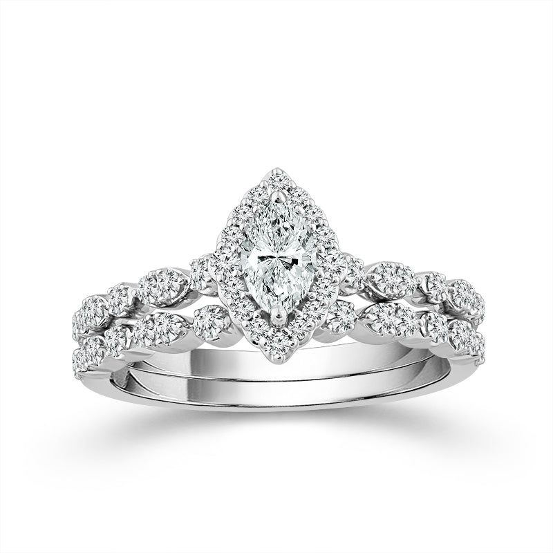 Love Story® Radiant Marquise Haloed Bridal Set – Harry Ritchies