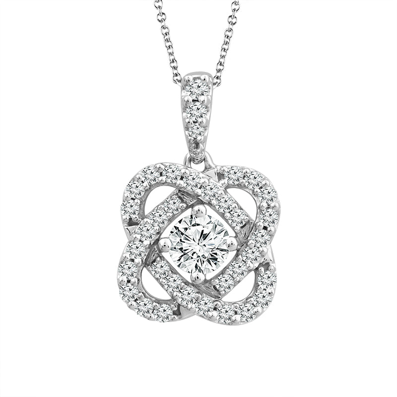 Diamond Halo Knot Pendant