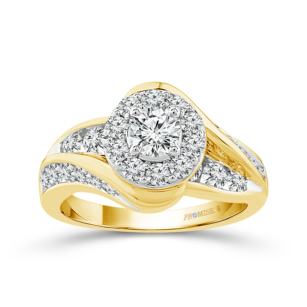 Love Story® Sunflare Halo Round Diamond Engagement Ring