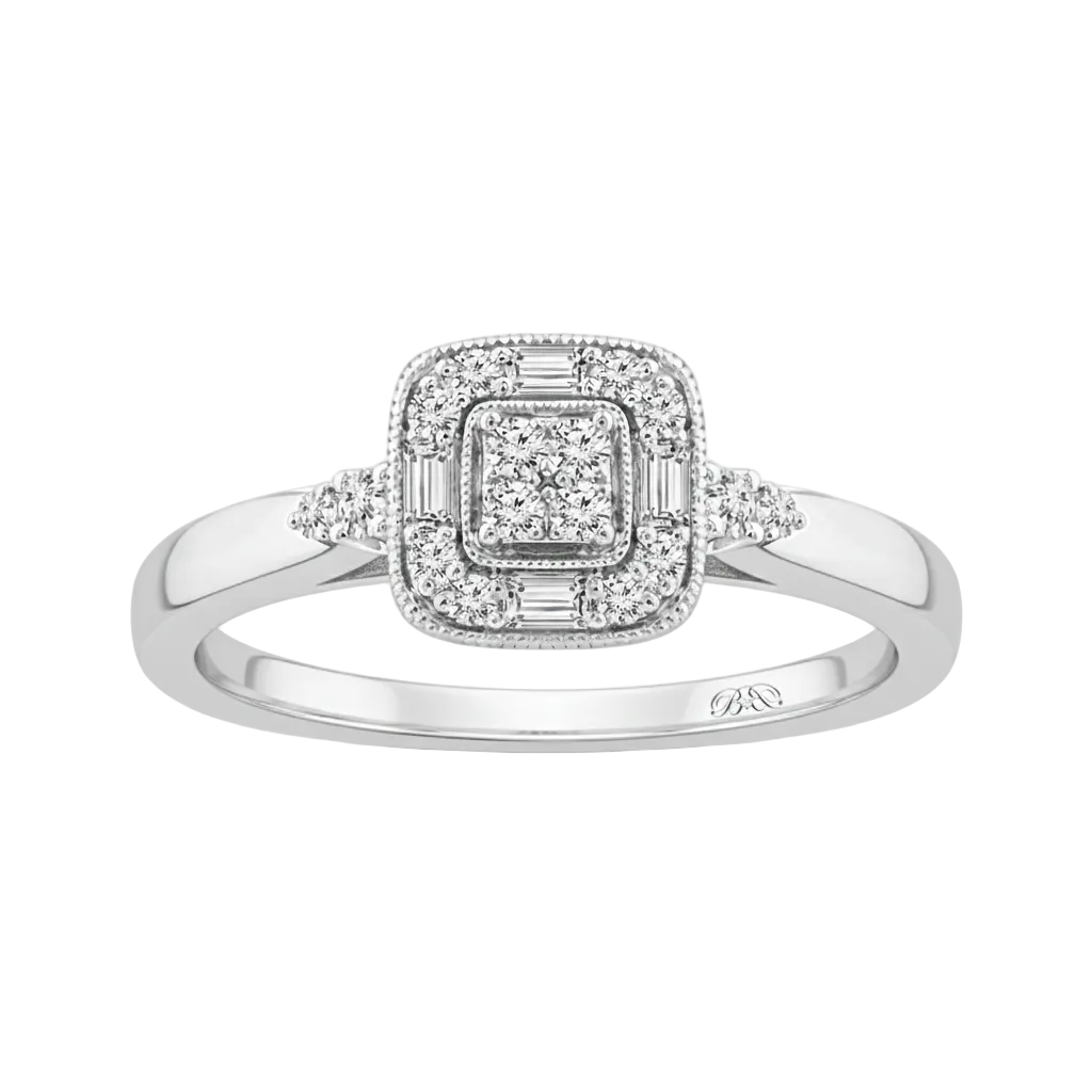 Two Hearts® Baguette Quadrate Engagement Ring
