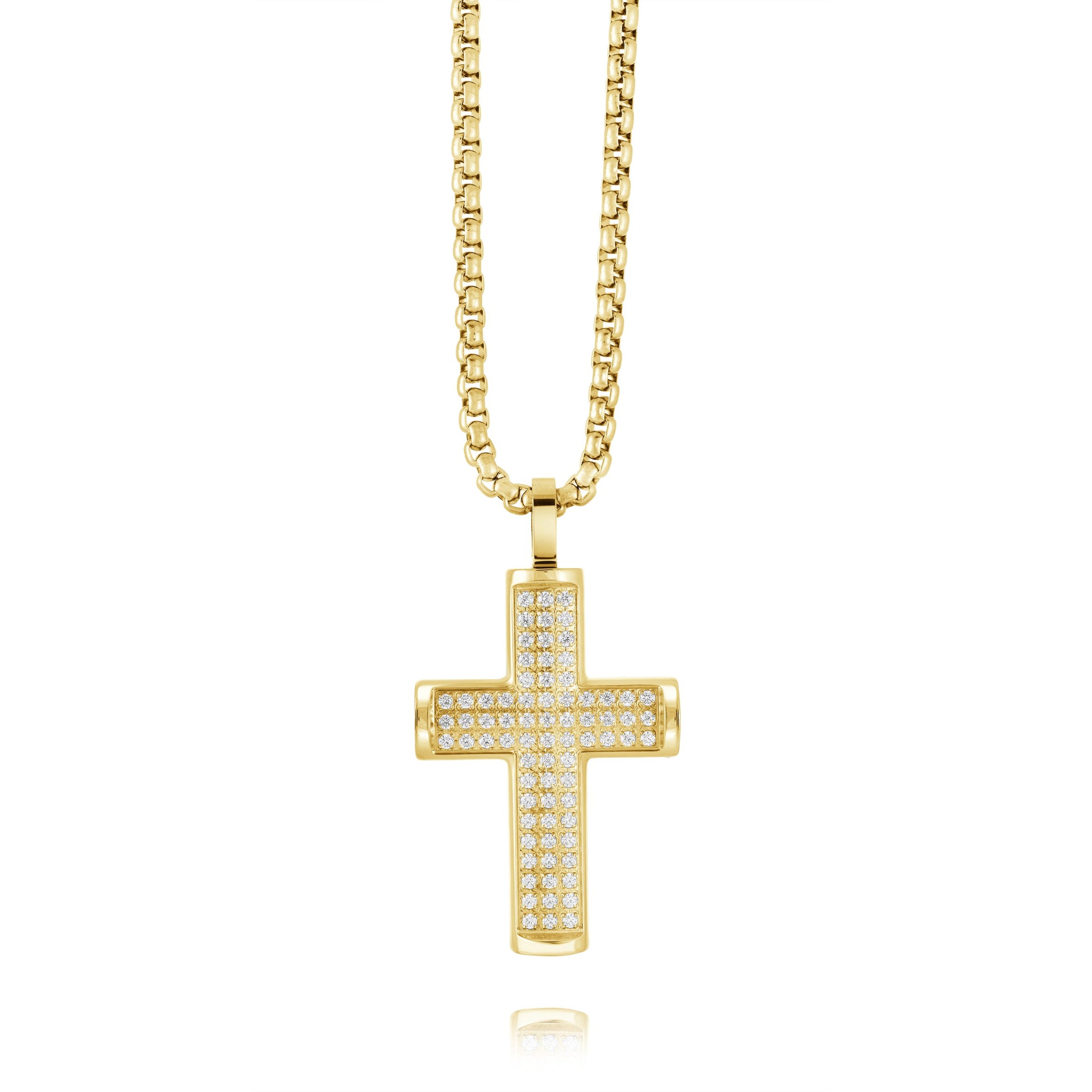 Men's Cubic Zirconia Cross Necklace