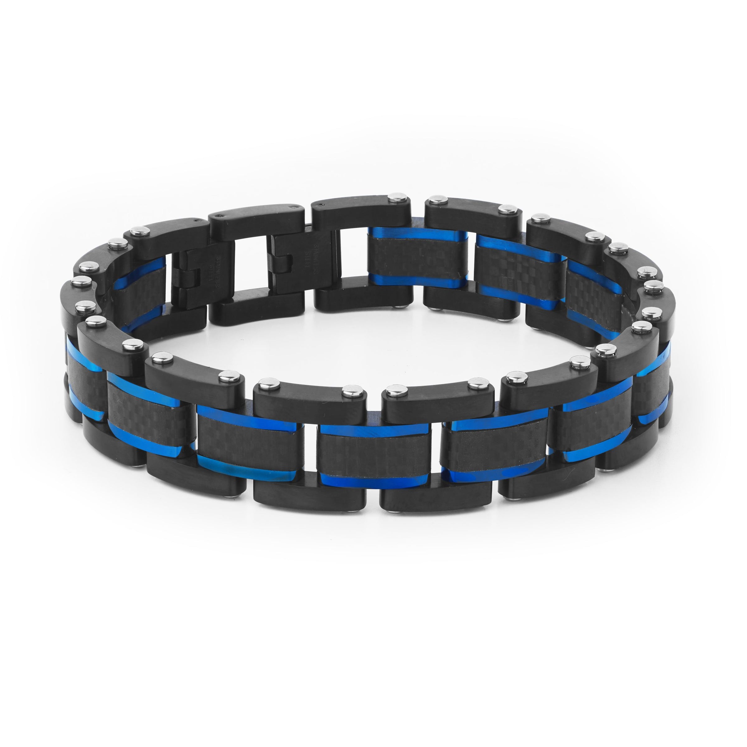 Blue Strike Carbon Fiber Bracelet