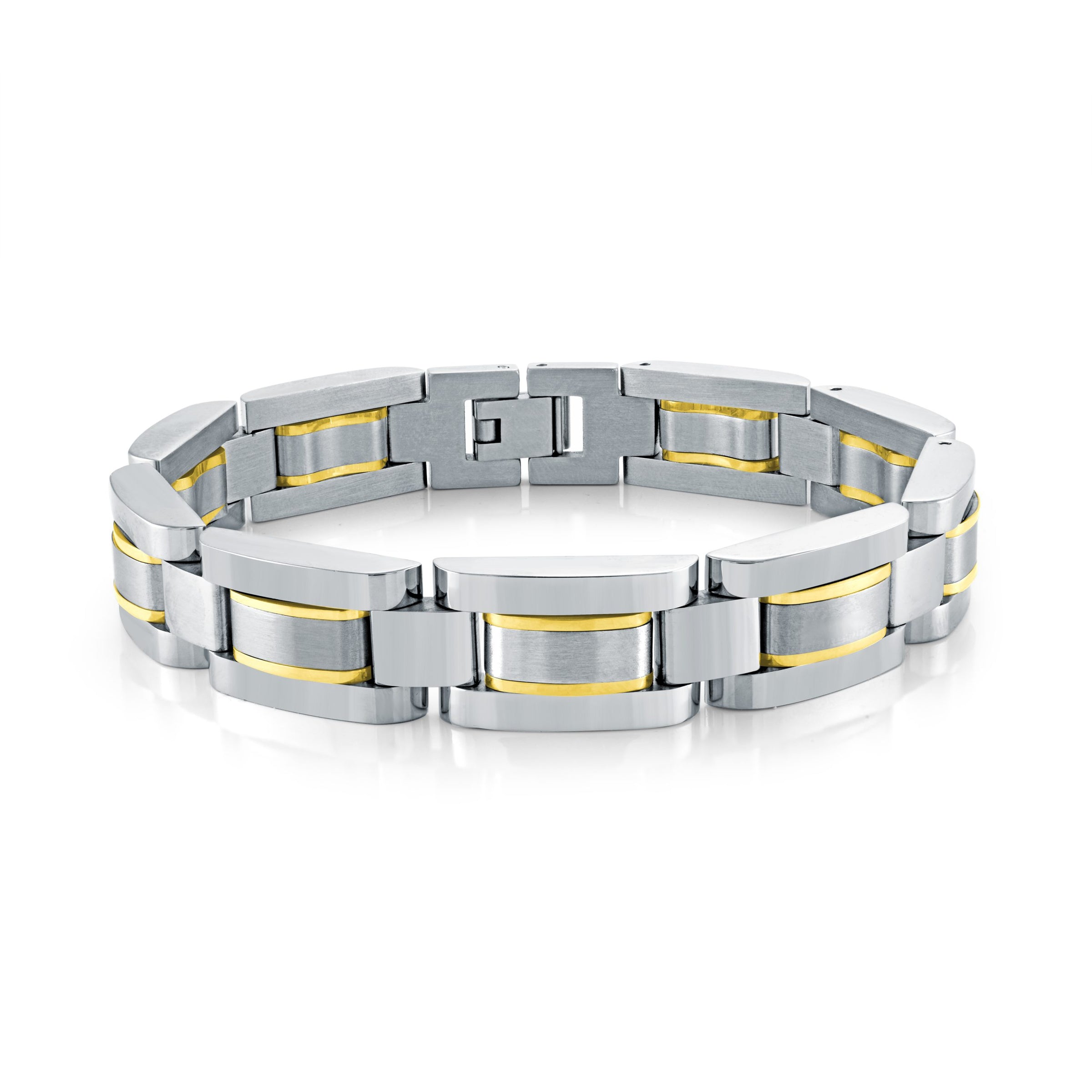 8.5" 12MM Stripe Link Bracelet