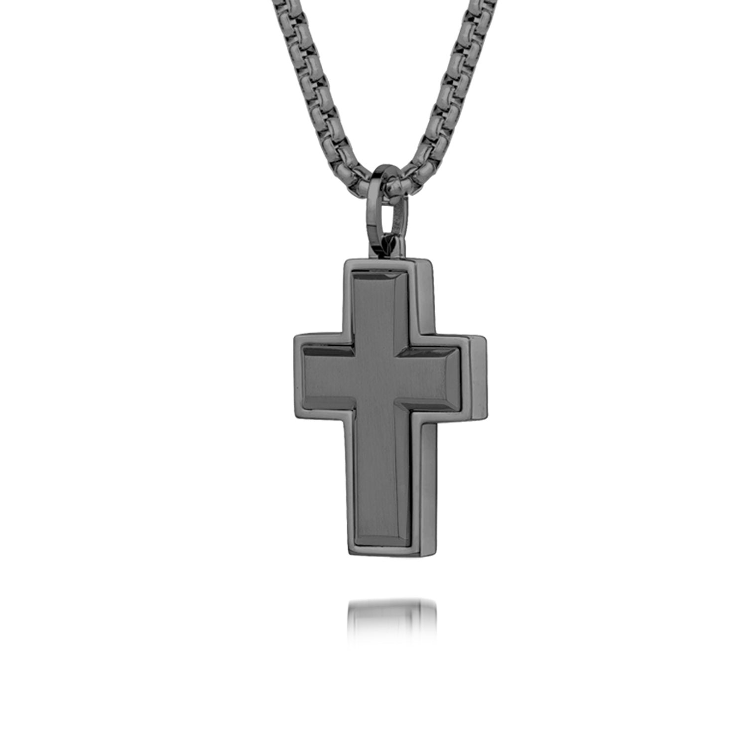 EdgeLine Steel Cross Pendant