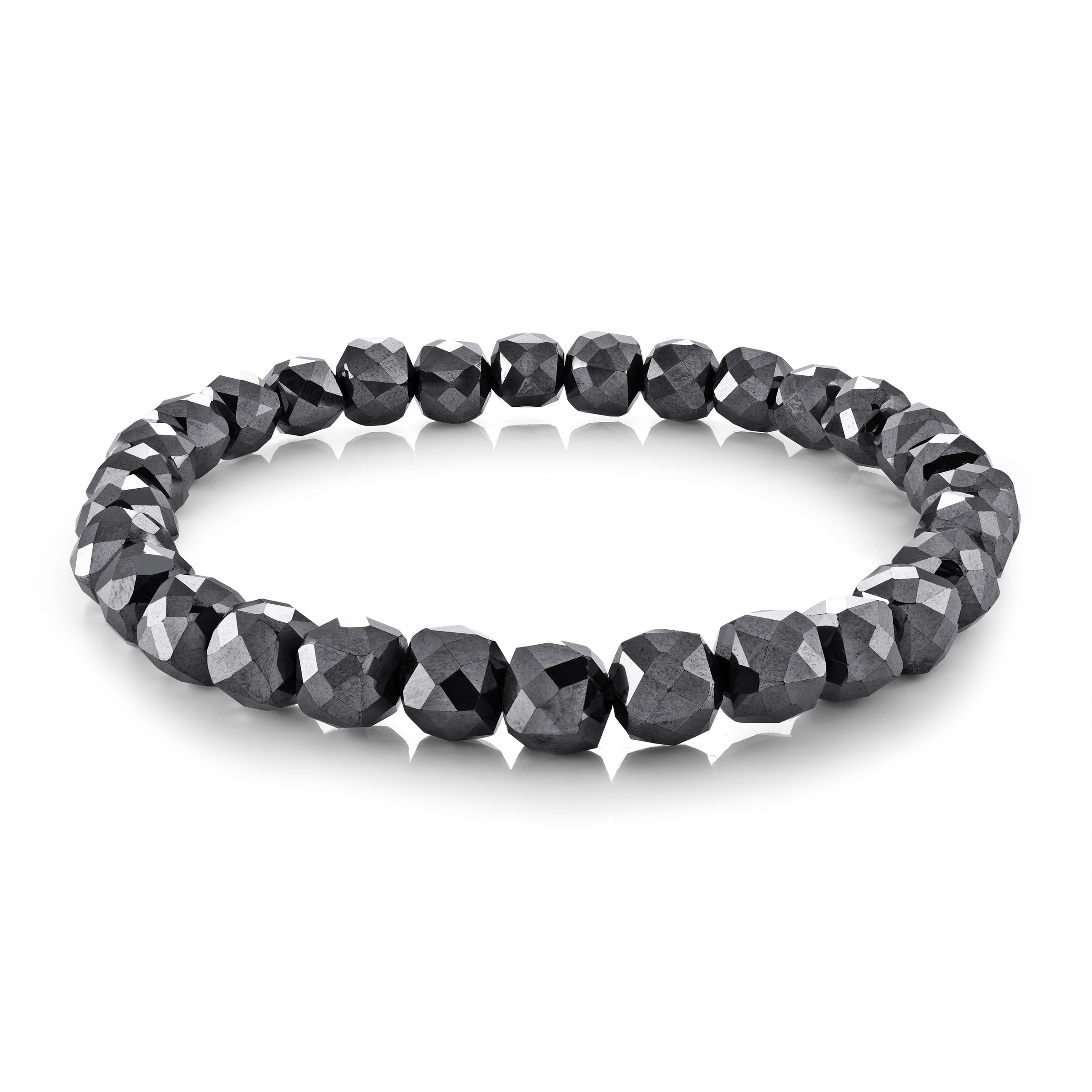 Faceted Hematite Stretch Bracelet