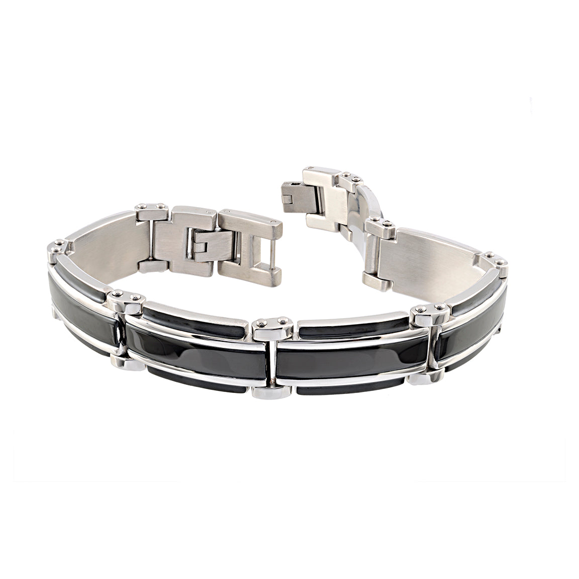 Black Steel Armor Link Bracelet
