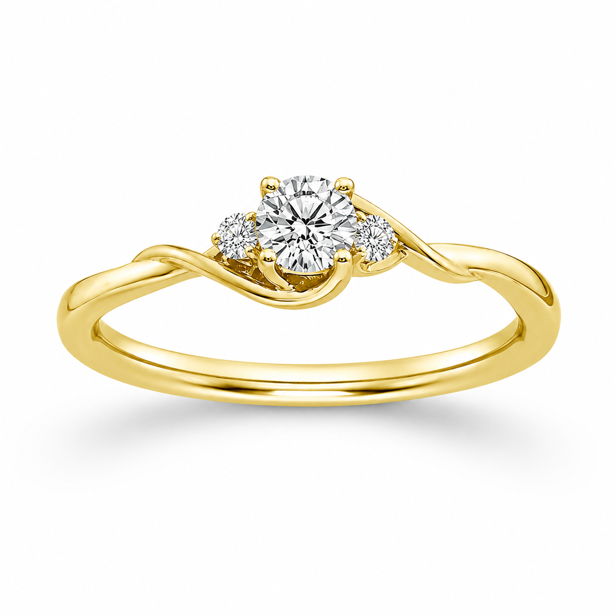 Two Hearts® Twist Three Round Diamond Engagement Ring