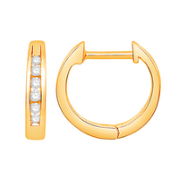 Diamond ChannelLine Huggie Hoops