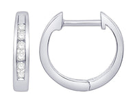 Diamond ChannelLine Huggie Hoops
