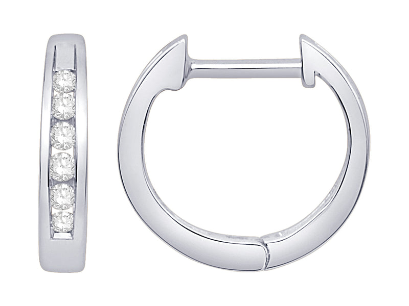 Diamond ChannelLine Huggie Hoops