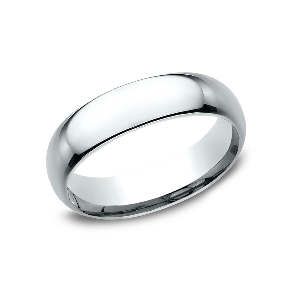 Benchmark® White Gold Comfort Fit Polished Band